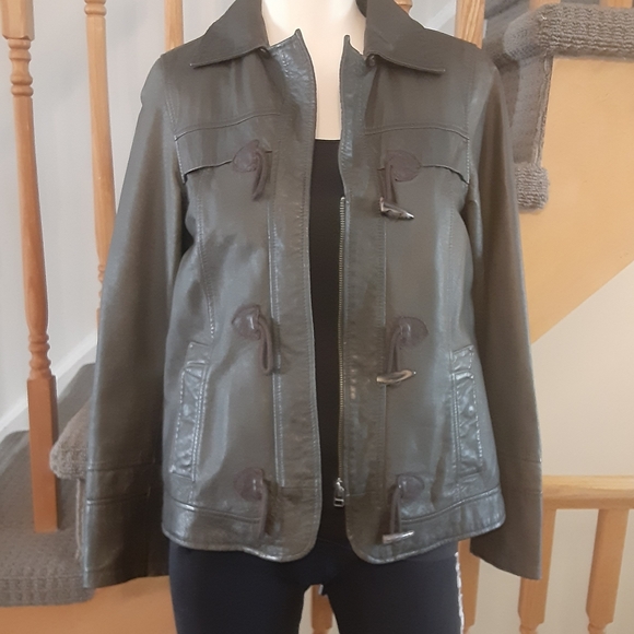 DANIER Leather Dark Green Jacket- 3XS- Fits Like Women's Regular Size Small - Picture 3 of 8